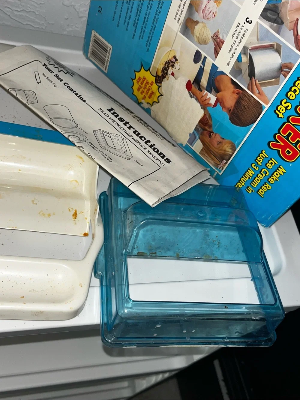 Vintage Tyco kids toy real 3-Minute Ice Cream Maker complete with box 80s 90s